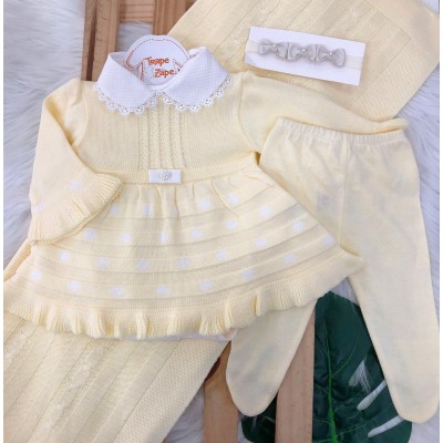 Saída de maternidade Catarina - Amarelo e OFF