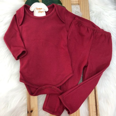Conjunto Basic longa Bordô