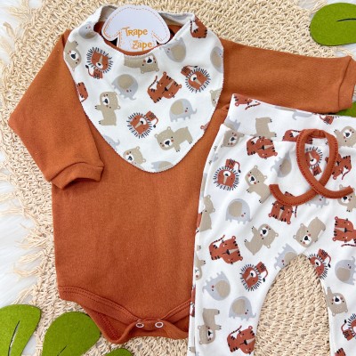 Conjunto Body, Calça e bandana - Safari Ferrugem 