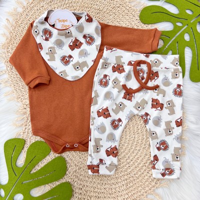 Conjunto Body, Calça e bandana - Safari Ferrugem 