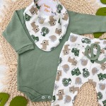 Conjunto Body, Calça e bandana - Safari verde