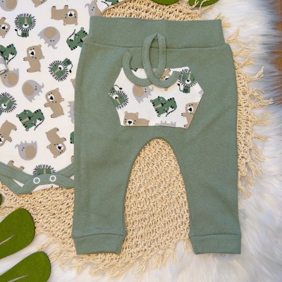 Conj body e calça - Body safari- Verde