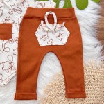 Conjunto M/l Dino bolsinho ferrugem e off