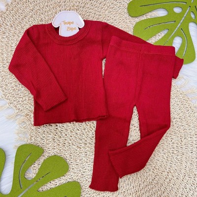 Conj de linha Canelado Vermelho