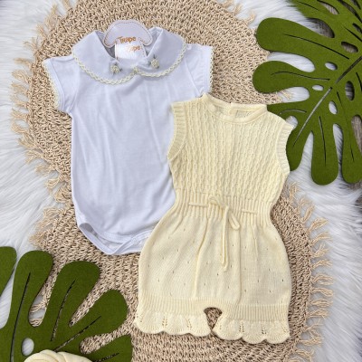 Conj body e jardineira Sofia- Amarelo