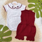 Conjunto body e jardineira Sofia- Vermelho