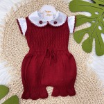 Conjunto body e jardineira Sofia- Vermelho