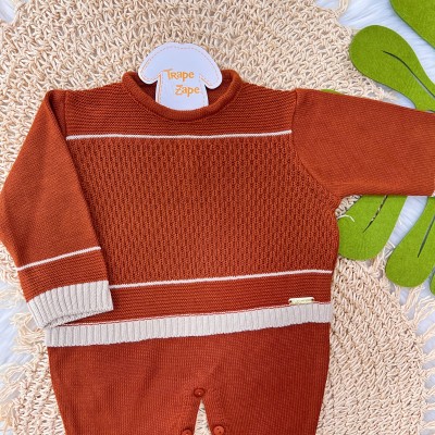 Macacão de linha Rafael- ferrugem com bege