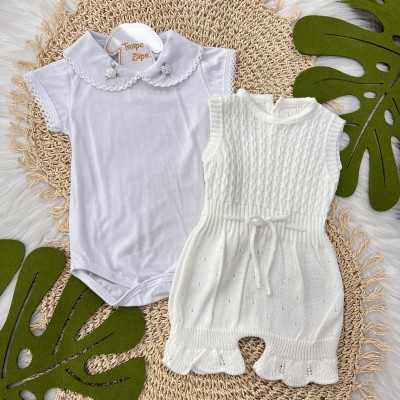 Conj body e jardineira Sofia- BRANCO