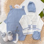 Saída de maternidade Muriel- CASACO BRANCO jard Azul bebe