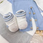 Saída de maternidade Muriel- CASACO BRANCO jard Azul bebe