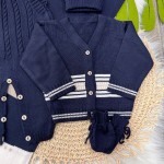 Saída de maternidade Muriel- CASACO AZUL MARINHO jard marinho