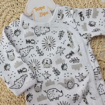 Body Kimono M/l zoologico Mescla e Chumbo