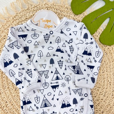 Body Kimono M/l Cabana marinho e cinza