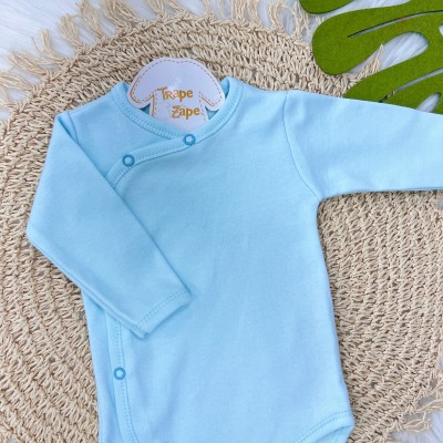  Body M/l KIMONO - Azul claro liso