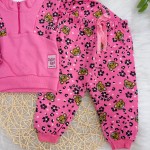  inverno  Kiko e Kika - Conjunto de moletom oncinha zíper pink