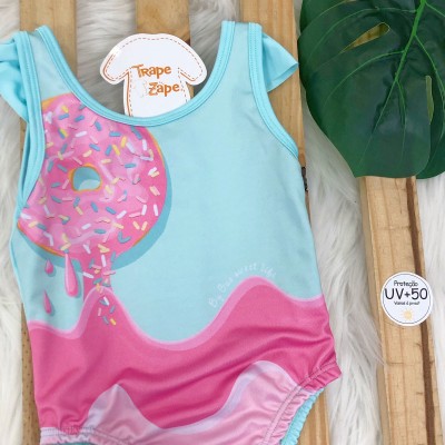  verao22/23 Coleção Praia - Maio Donuts Azul e Pink