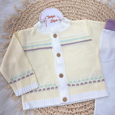 Conj de linha arco íris- Amarelo, Lilás e verde agua