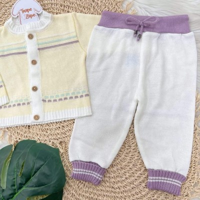 Conj de linha arco íris- Amarelo, Lilás e verde agua