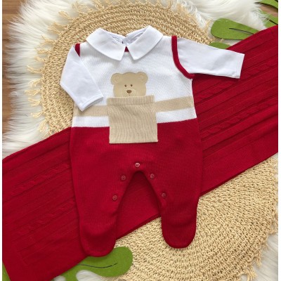 Saída de Maternidade Theodoro Liso - Vermelho