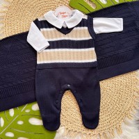 Saída de Maternidade Anderson - Azul Marinho MANTA LUXO