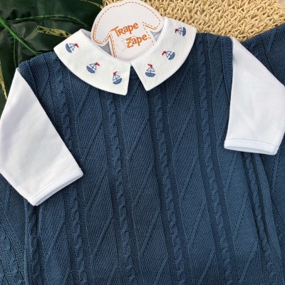 Saída de maternidade Allan Barquinho - Azul Jeans