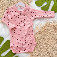 Body Kimono M/l Confete rose com off e bordo