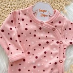 Body Kimono M/l Confete rose com off e bordo