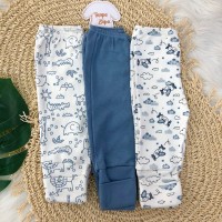 Kit 3 calças- Safari azul Jeans, Azul jeans e aviãozinho