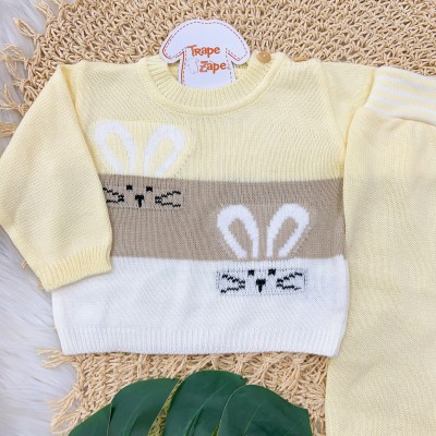 Conj de Linha Coelhinho Amarelo e bege