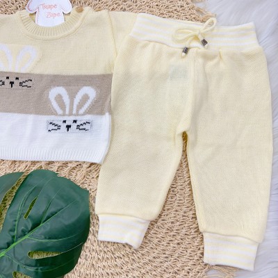 Conj de Linha Coelhinho Amarelo e bege