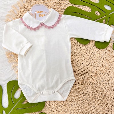 body gola bordada- off white com grypir rose