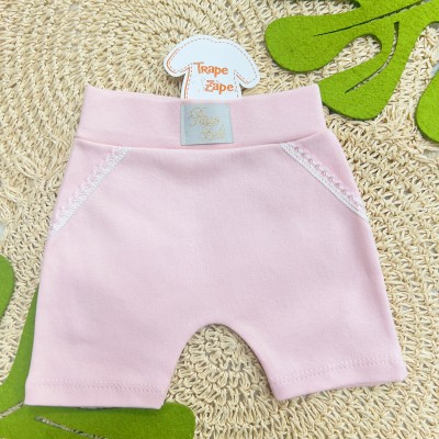 31/5 Conj. Body Regata Flores, Babador Bandana e Short - Off White e Rosa