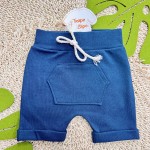 Conj. Body Regata Tigrinho e Short - Mescla com Amarelo e Azul Marinho