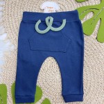 Conj. Body M/C,Calça e Babador Bandana Cool Car com Bichinhos - Verde e Marinho