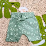 Conj. Body Regata Little Flower e Short Floral - Off White e Verde