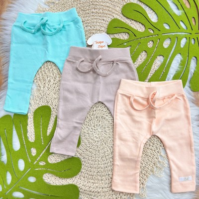 Kit 3 Calças - Verde Água, Uva e Salmão