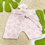 Conj. Body Regata Little Flower e Short Floral - Off White e Rosa