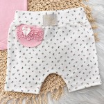 Conjunto M/c + short bolsinho rosê florido