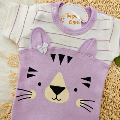  Conjunto M/c Tigrinho lilás