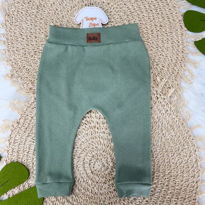  Conj. Body Manga Longa e Calça Ursinho - Marfim/Verde
