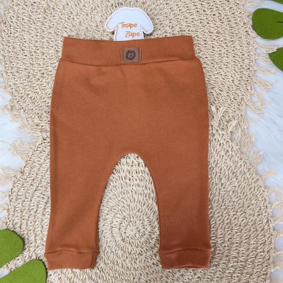 Conj. Body Manga Longa Safari e Calça Lisa - Mescla e Ferrugem
