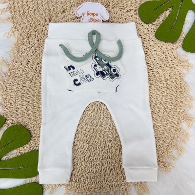 Conj. Body Manga Longa e Calça Cool Car - Off White e Verde