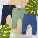 Kit 3 Calças saruel- Jeans Escuro, Verde e Jeans Claro