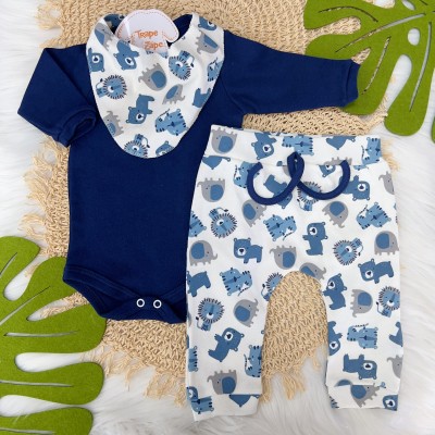 31/05 Conj. Body M/L, Calça e Bandana - Safari Marinho