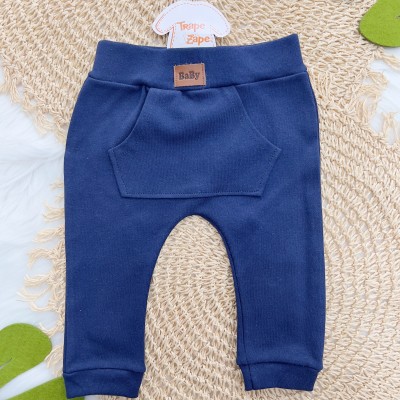 Cj. Body Trenzinho M Longa e Calça- Marinho e Off White