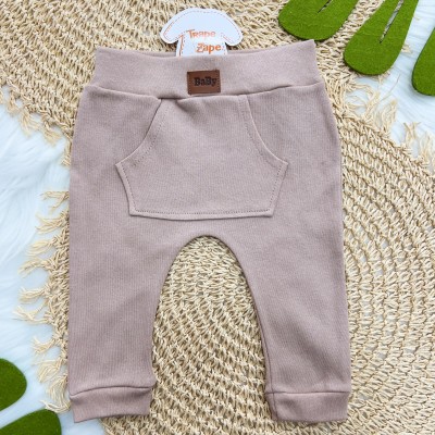 Conj. Body Trenzinho Manga Longa e Calça- Cappuccino e Off White