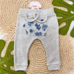 Conjunto M/c Polo Safari Mescla e azul