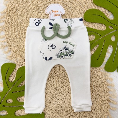 Conj. M/C Cool Car com Bichinhos- Off White e Verde