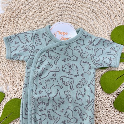  Body Kimono M/c Dino verde e marrom
